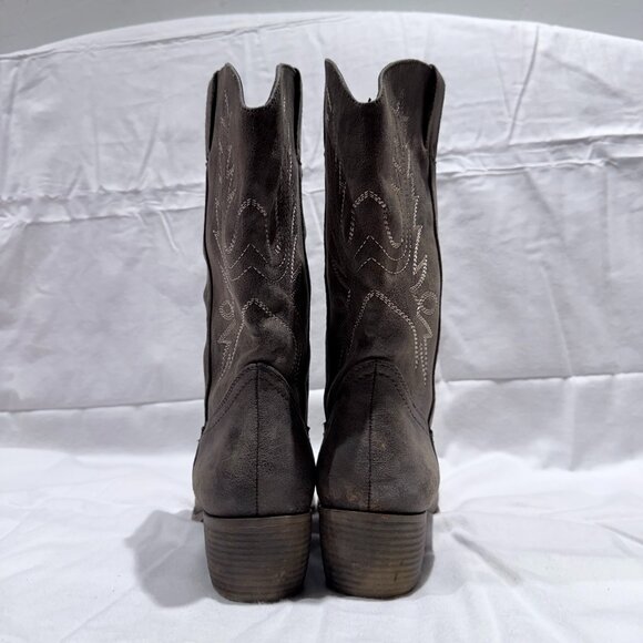 X Appeal Women’s Western Cowboy Boots, Size 9, Brown Faux Leather, Embroidered - Picture 2 of 8